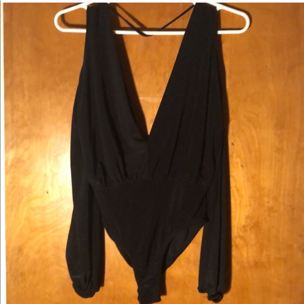 Missguided Black Sexy V Plunge Bodysuit